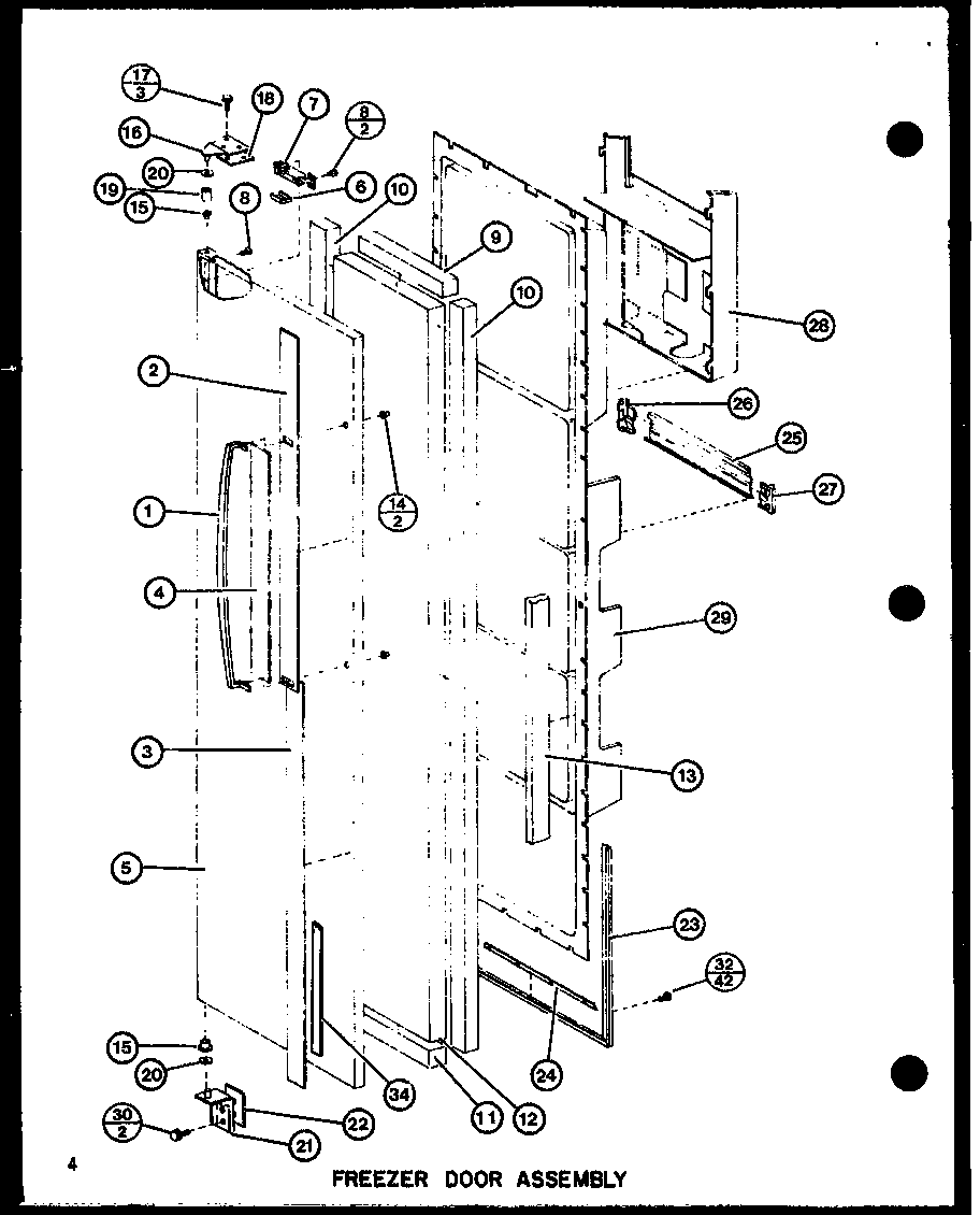 Amana SLI22F1-L-P7700009WL freezer door assembly (sli22f1/p7700007w) (sli22f1-l/p7700007wl) (sli22f1/p7700009w) (sli22f1-l/p7700009wl) (sli22f1-l/p7700013wl) (sli22f1/p7700013w) diagram