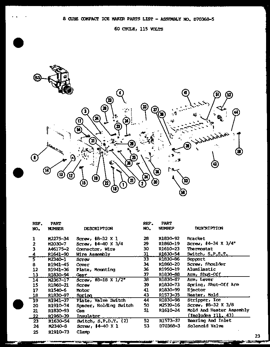 Amana SLI22F1-L-P7700009WL 8 cube compact ice maker (sli22f1/p7700007w) (sli22f1-l/p7700007wl) (sli22f1/p7700009w) (sli22f1-l/p7700009wl) (ic-2/p36415-5w) diagram
