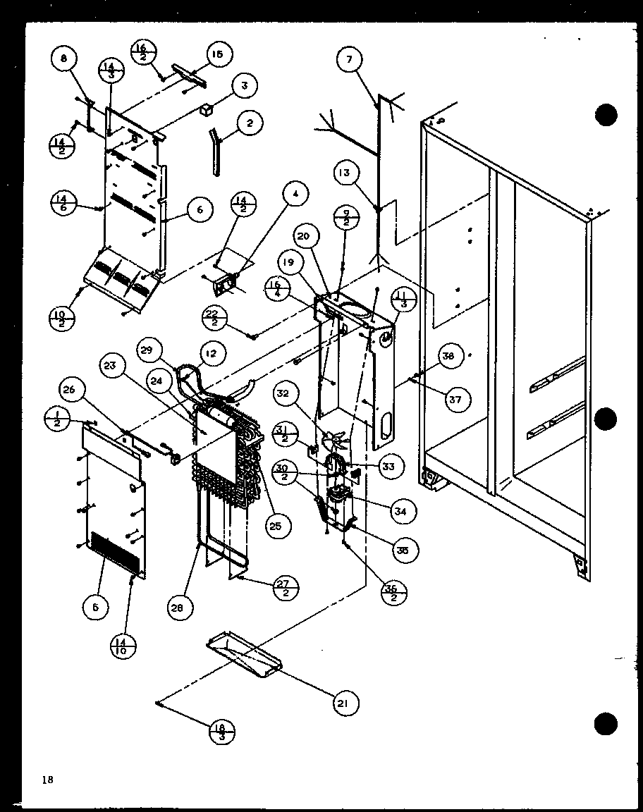 Amana SXPD20H-P7836029W evaporator and air handling diagram