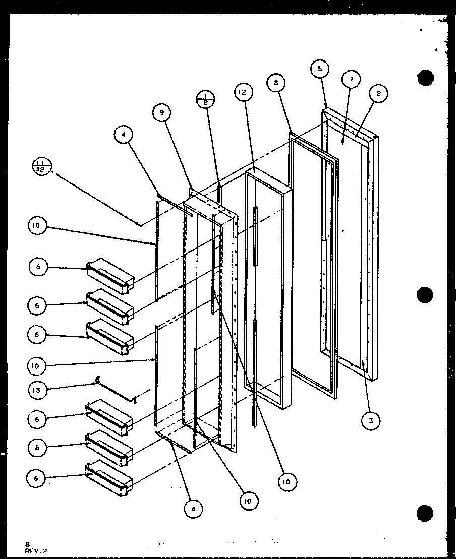 Amana SL22JB-P1104031W freezer door (sl22jb/p7870132w) (sl22jb/p1104031w) diagram