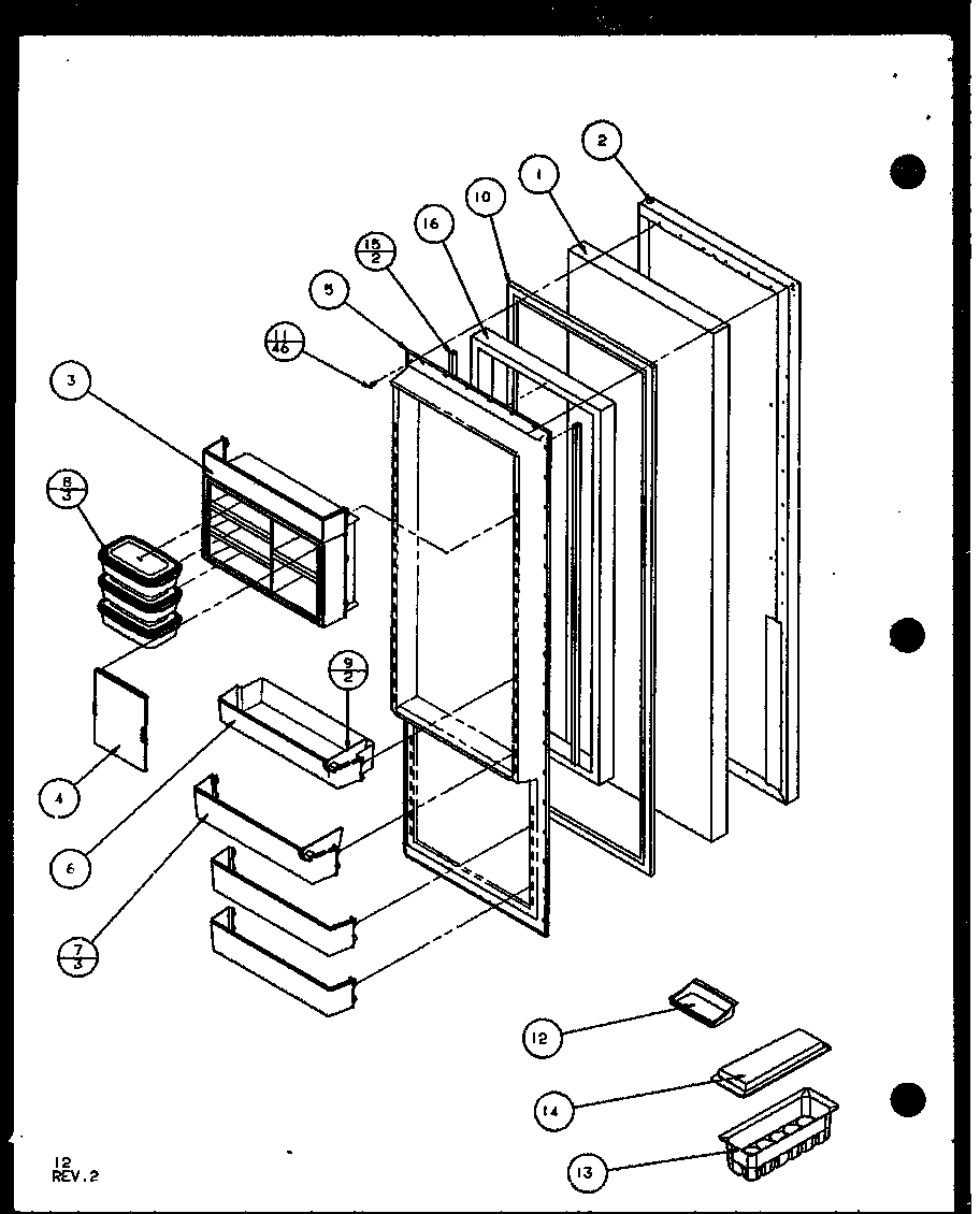 Amana SL22JB-P1104031W refrigerator door (sl22jb/p7870132w) (sl22jb/p1104031w) diagram