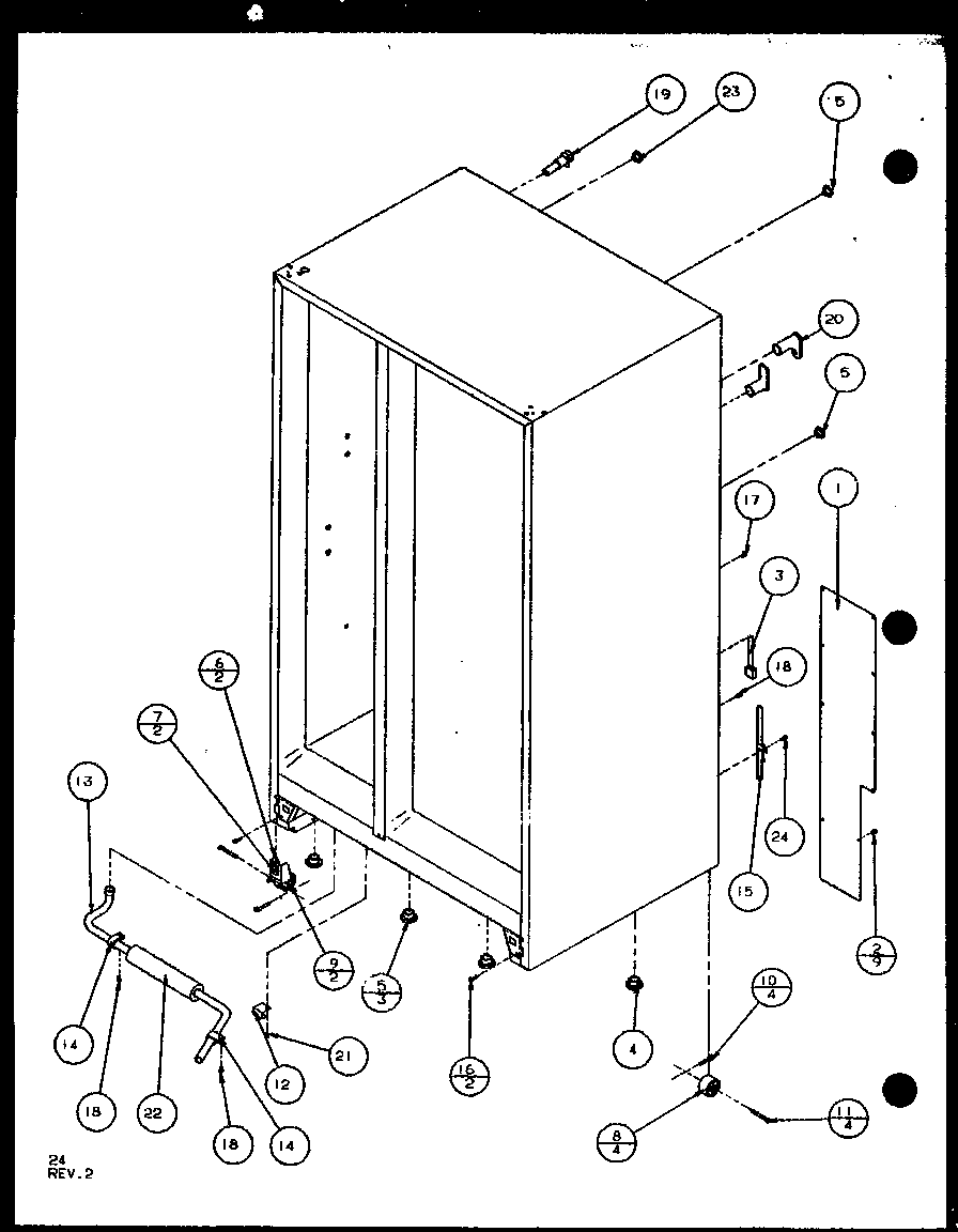 Amana SL22JB-P1104031W rollers and back compartment (sl22jb/p7870132w) (sl22jb/p1104031w) diagram