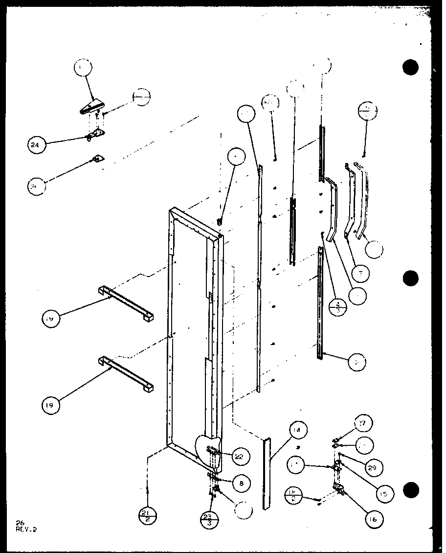 Amana SL22JB-P1104031W freezer door (sl25j/p7870109w) (sl25j/p1104026w) diagram