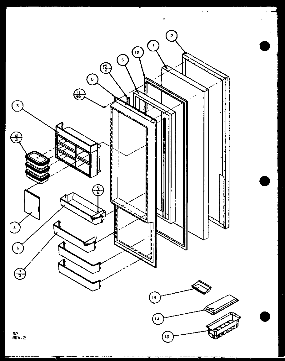 Amana SL22JB-P1104031W refrigerator door (sl25j/p7870109w) (sl25j/p1104026w) diagram