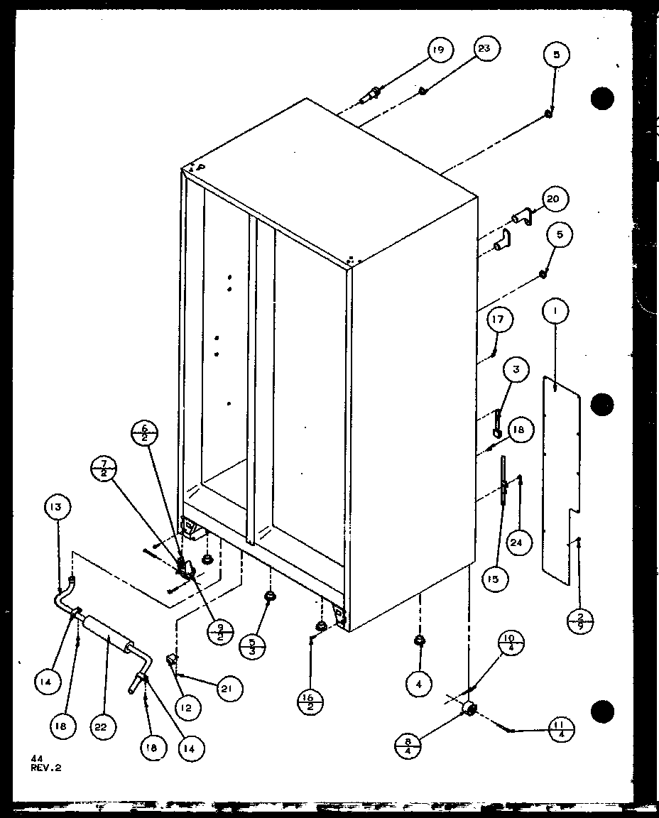 Amana SL22JB-P1104031W rollers and back compartment (sl25j/p7870109w) (sl25j/p1104026w) diagram
