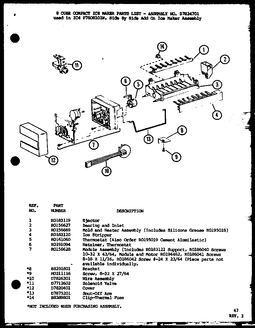 Amana SL22JB-P1104031W 8 cube compact ice maker (ic4/p7808101w) diagram