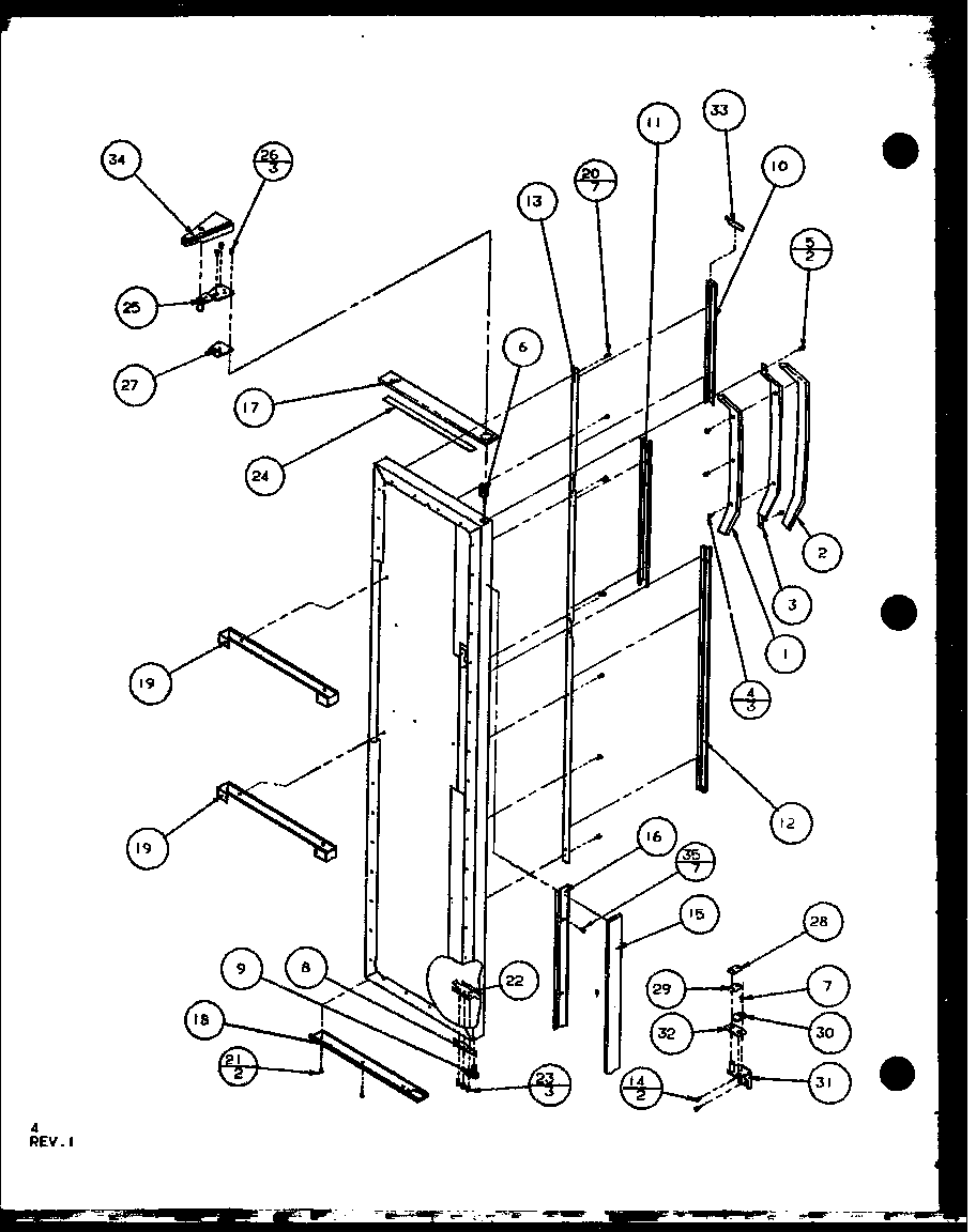 Amana SC25J-P7870113W freezer door hinge and trim parts (sc25j/p7870113w) (sc25jp/7870114w) (sc25j/p1104027w) (sc25jp/p1104028w) diagram