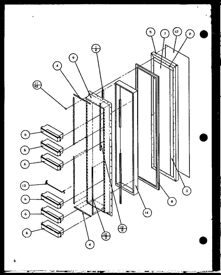 Amana SC25J-P7870113W freezer door (sc25j/p7870113w) (sc25jp/7870114w) (sc25j/p1104027w) (sc25jp/p1104028w) diagram