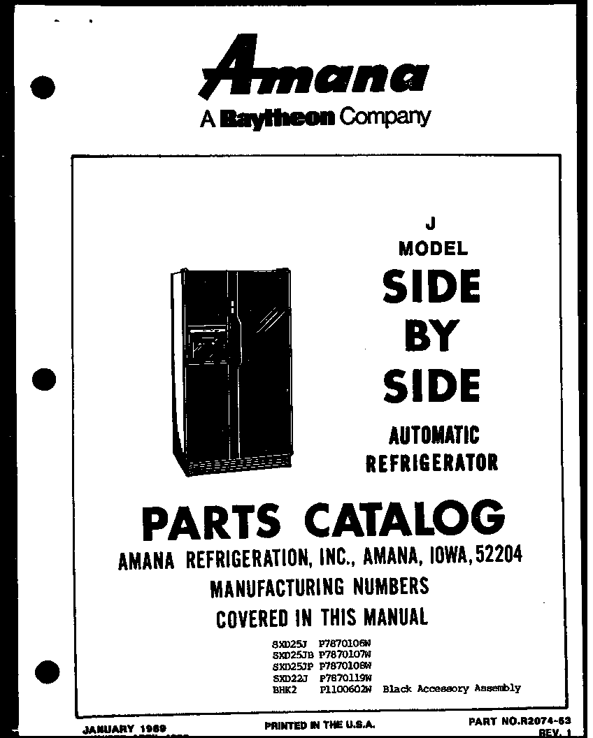 Amana SXD25JB-P7870107W (bhk2/p1100602w) diagram