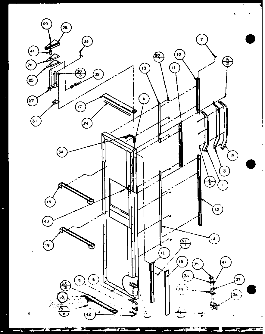 Amana SLD22JB-P7870133W freezer door hinge and trim parts (sld25j/p7870110w) (sld25jb/p7870111w) (sld25jp/p7870112w) (sld22jb/p7870133w) diagram