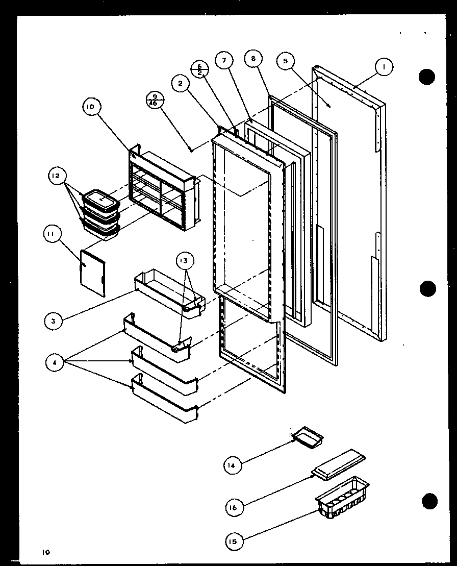 Amana SLD22JB-P7870133W refrigerator door (sld25j/p7870110w) (sld25jb/p7870111w) (sld25jp/p7870112w) (sld22jb/p7870133w) diagram