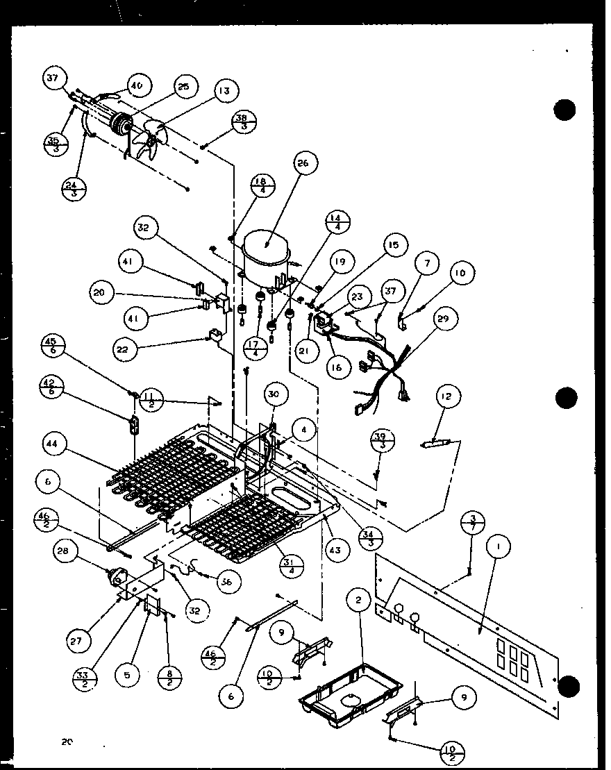 Amana SLD22JB-P7870133W machine compartment (sld25j/p7870110w) (sld25jb/p7870111w) (sld25jp/p7870112w) (sld22jb/p7870133w) diagram