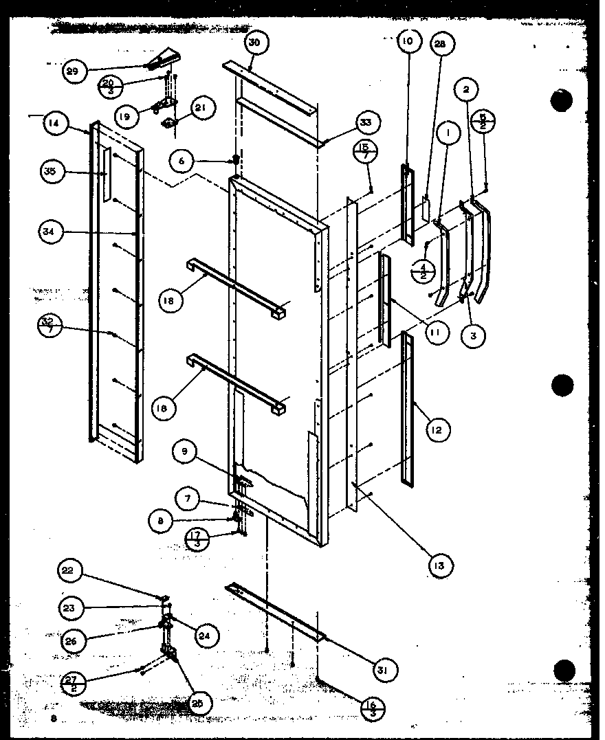 Amana 36078-P1108706W refrigerator door diagram