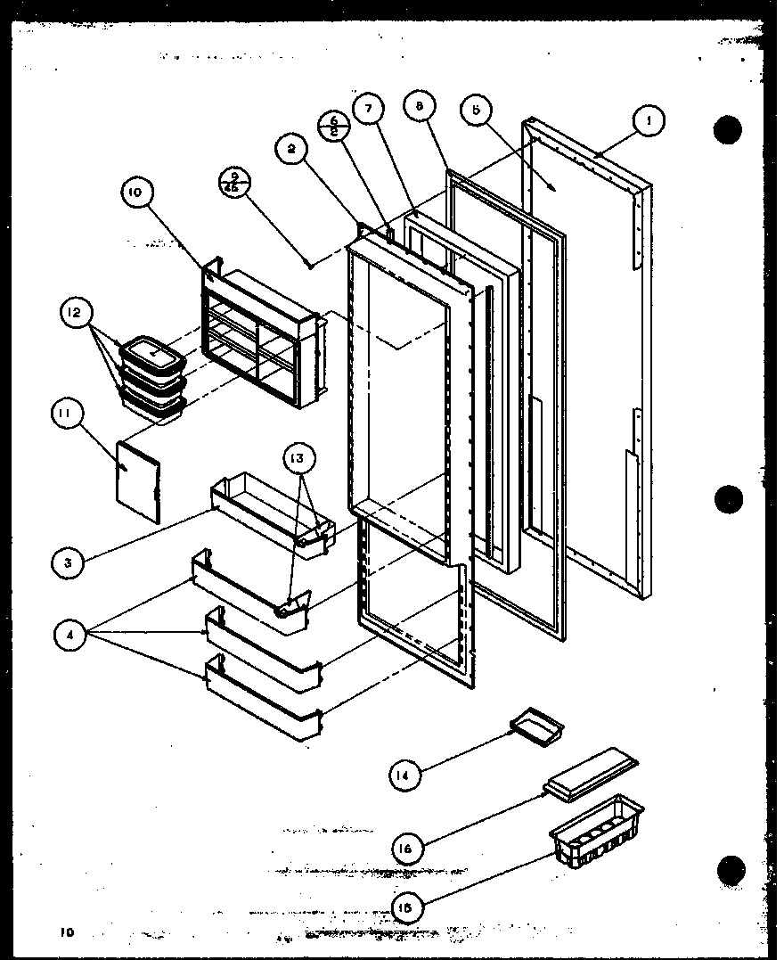Amana 36078-P1108706W refrigerator door diagram