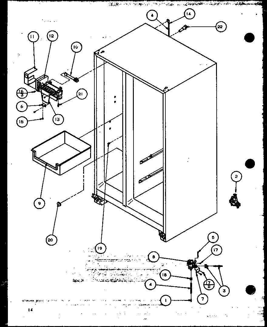 Amana 36078-P1108706W factory installed ice maker diagram