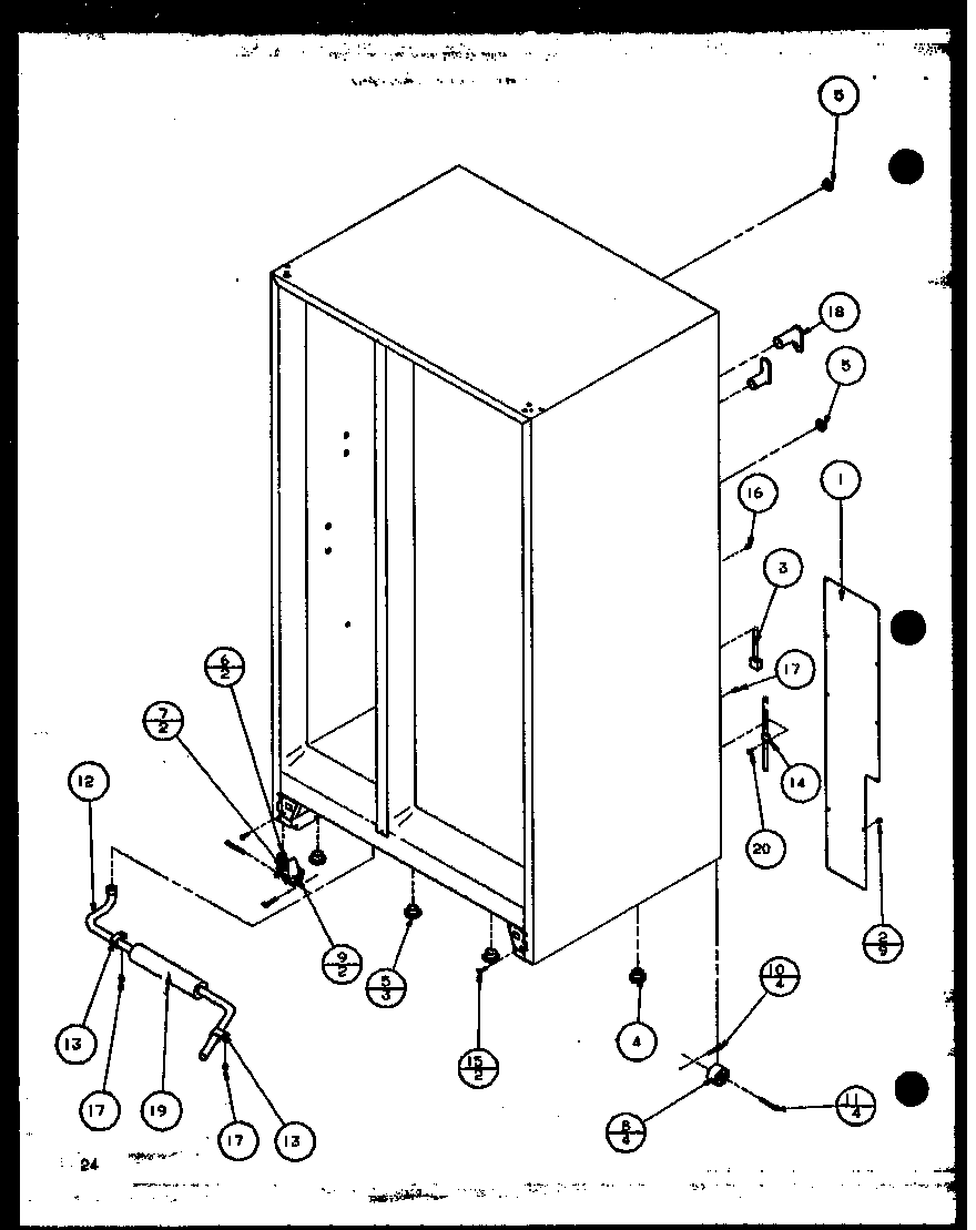 Amana 36078-P1108706W rollers and back unit diagram
