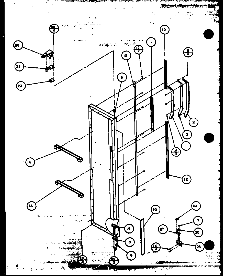 Amana 36558-P1115403W freezer door (36551/p1115401w) (36551/p1115402w) (36558/p1115403w) (36558/p1115404w) diagram