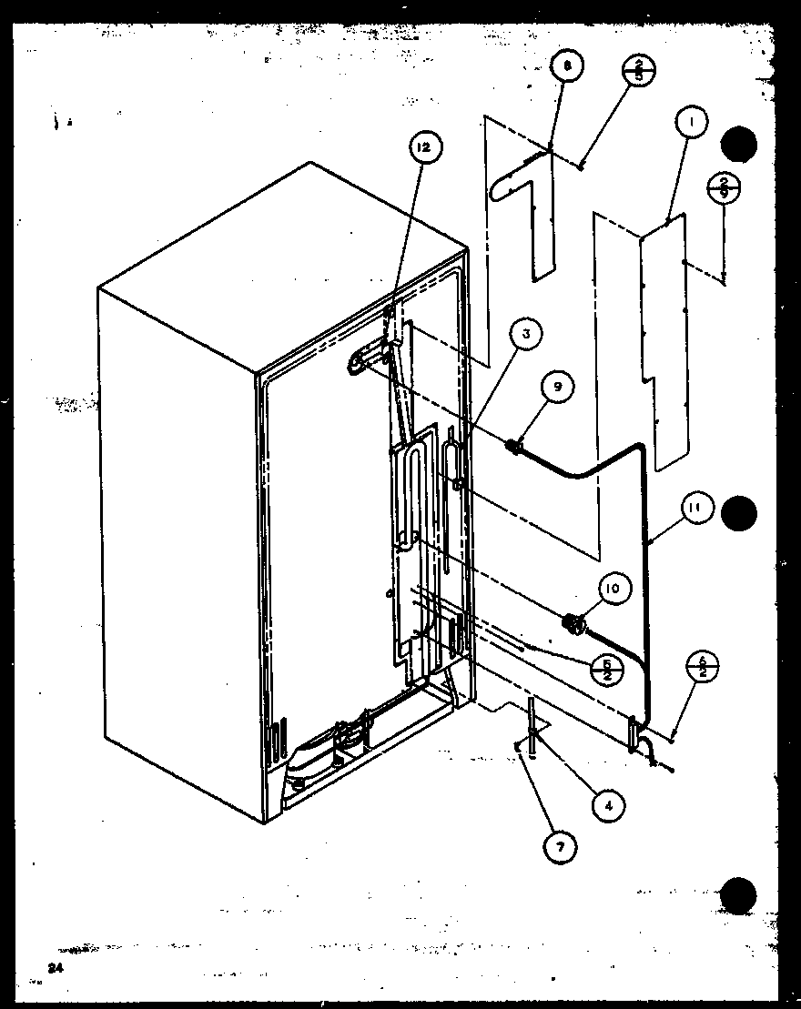 Amana 36558-P1115403W cabinet back (36551/p1115402w) (36558/p1115403w) (36558/p1115404w) (36651/p1115401w) diagram