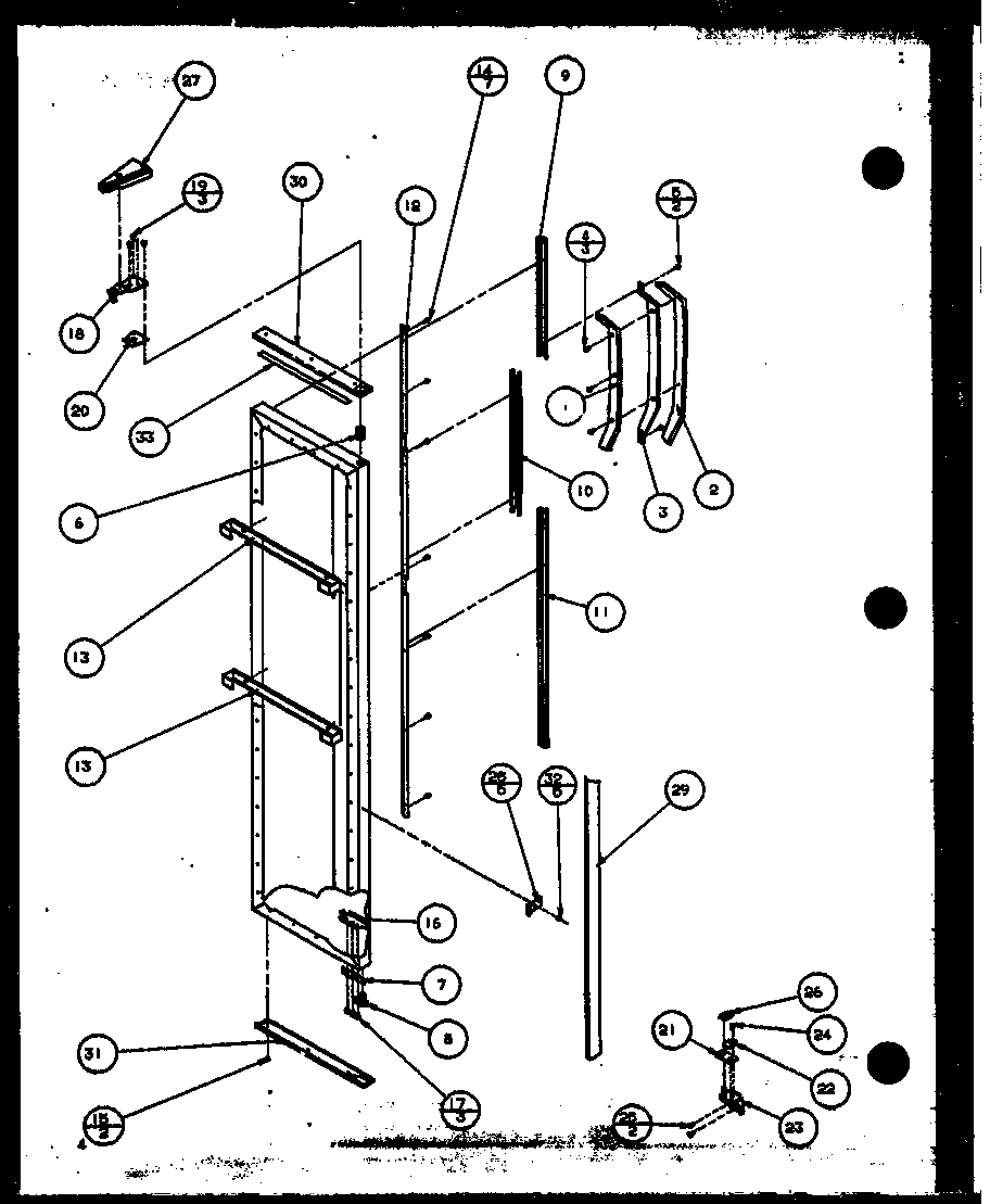 Amana 36071-P1115801W freezer door diagram