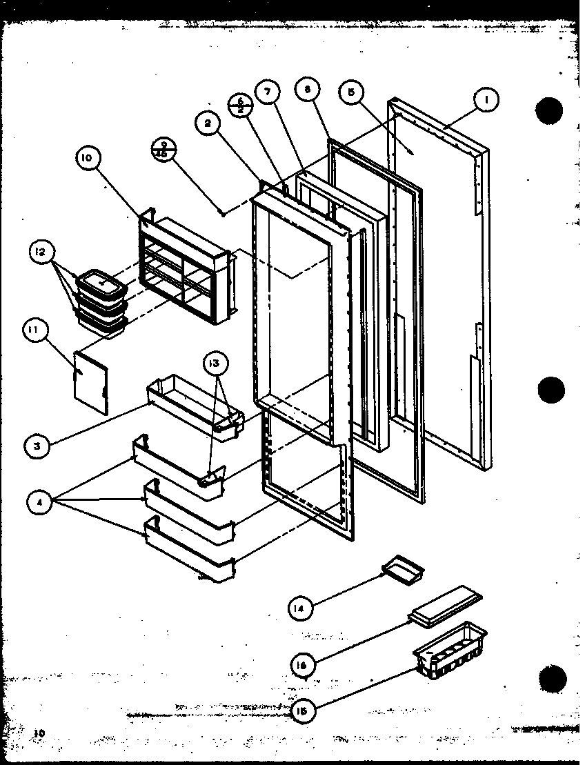 Amana 36071-P1115801W refrigerator door diagram