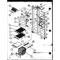 Amana 36071-P1115801W freezer shelving and refrigerator light diagram