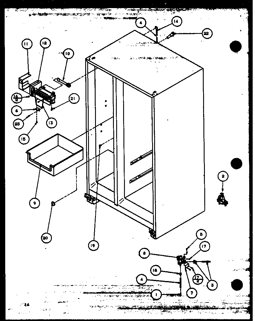 Amana 36071-P1115801W factory installed ice maker diagram