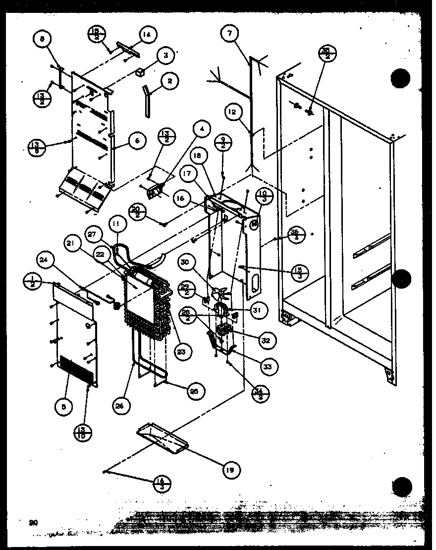 Amana 36071-P1115801W evaporator and air handling diagram