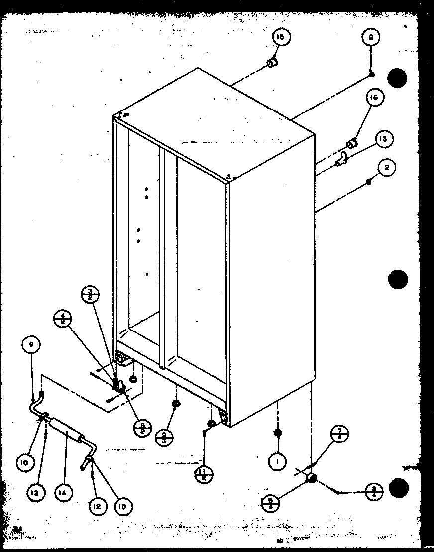 Amana 36071-P1115801W rollers and back unit diagram