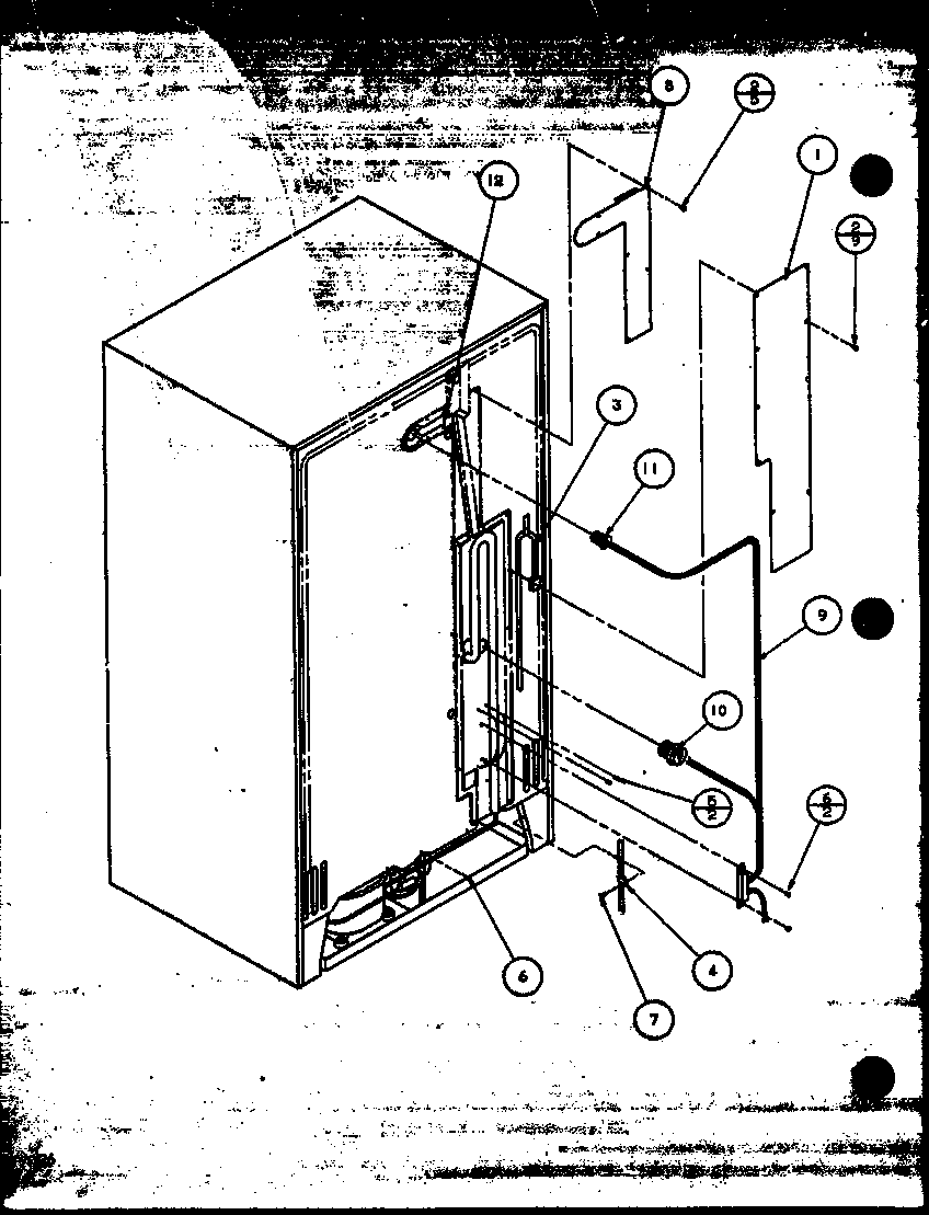 Amana 36071-P1115801W rollers and back unit diagram