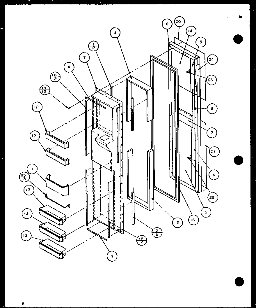 Amana 36591-P1108403W freezer door diagram