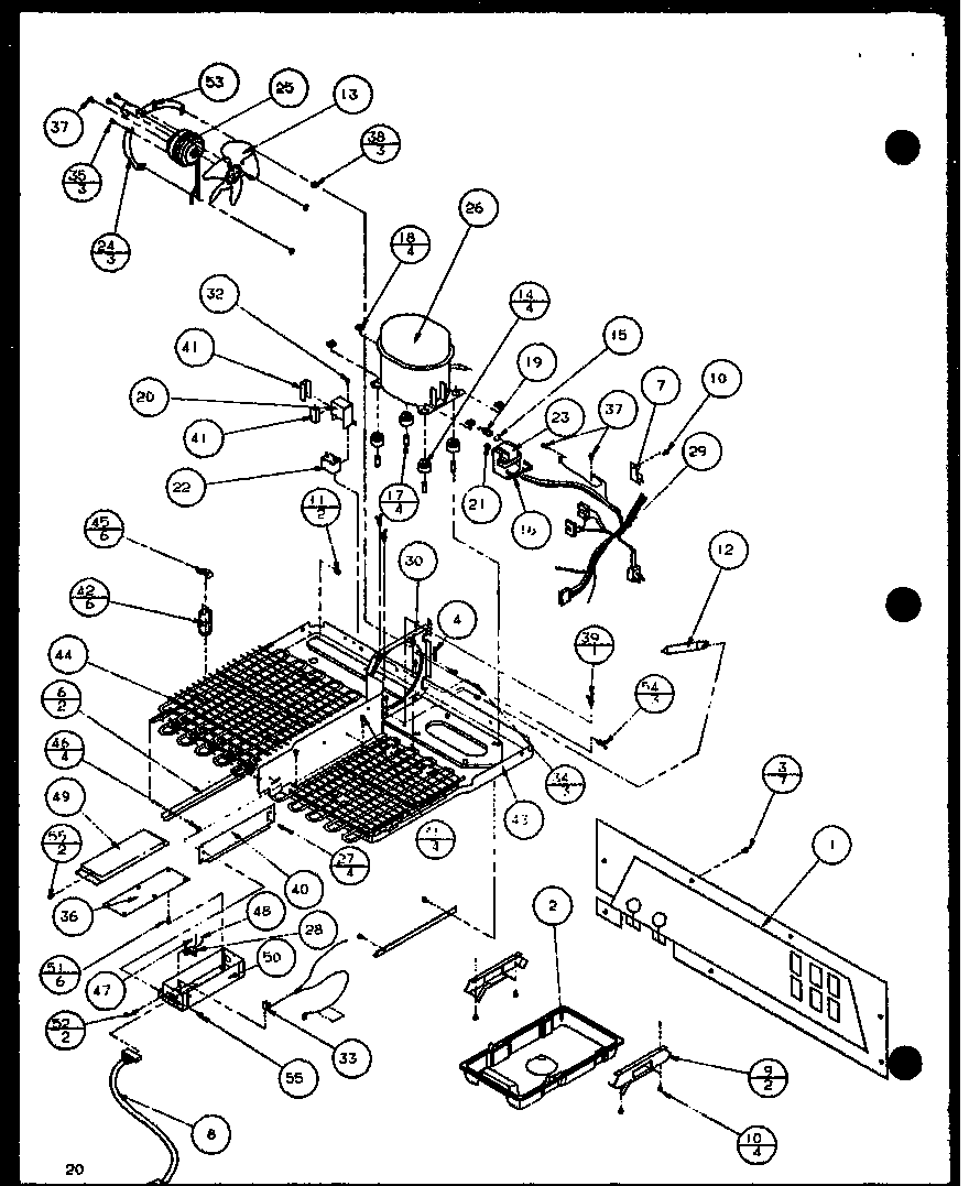 Amana 36591-P1108403W refrigerator shelving and drawers diagram