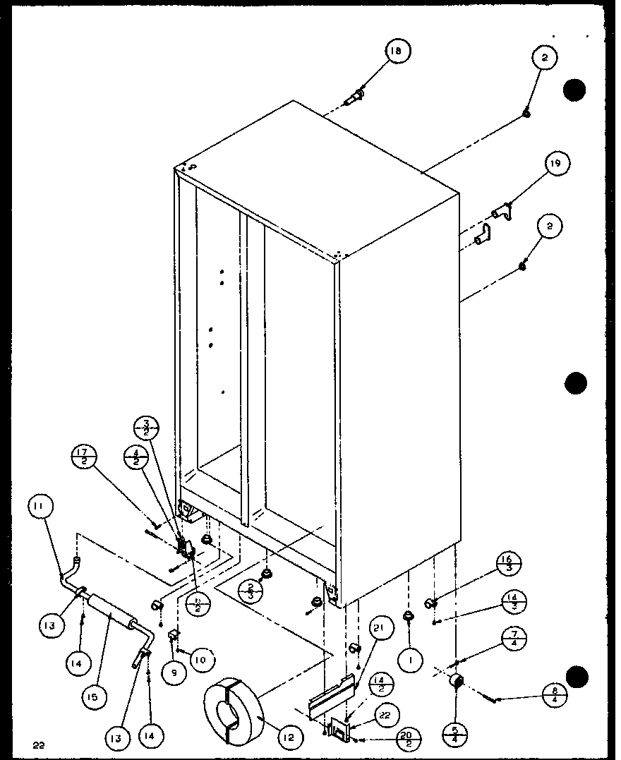 Amana 36591-P1108403W drain and rollers diagram