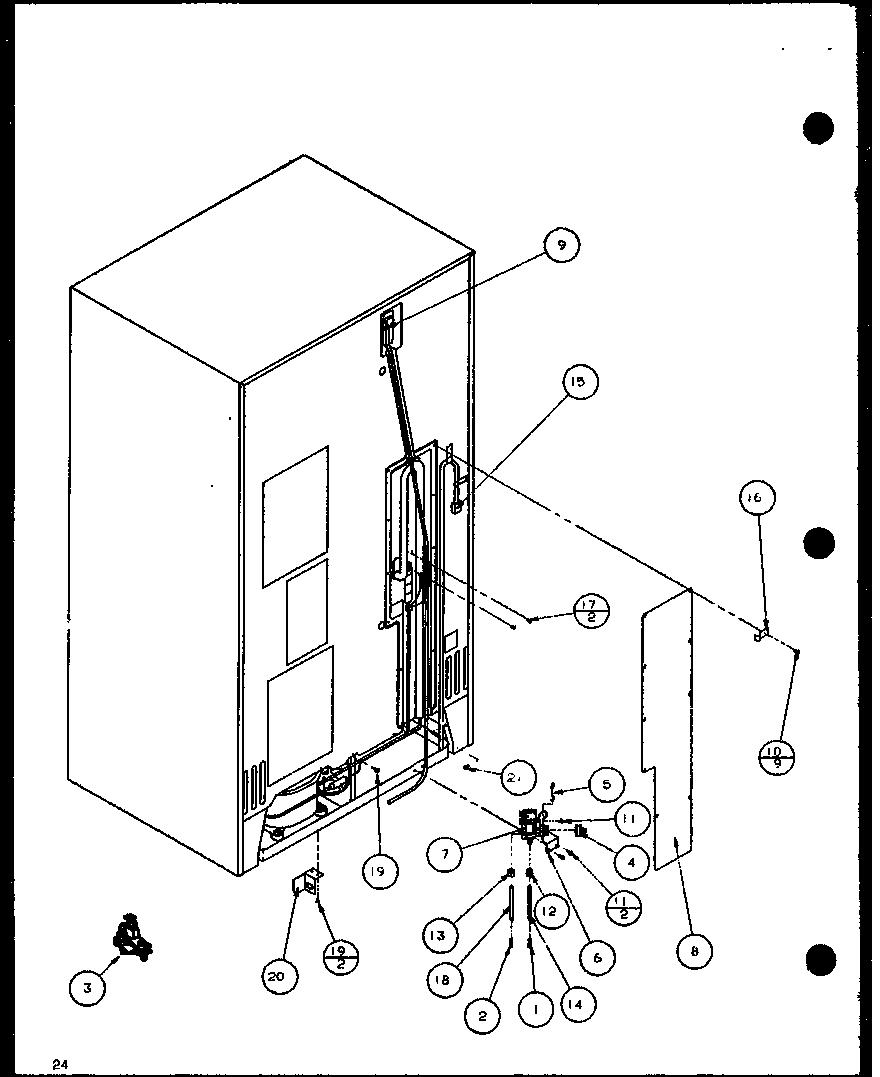 Amana 36591-P1108403W cabinet back diagram
