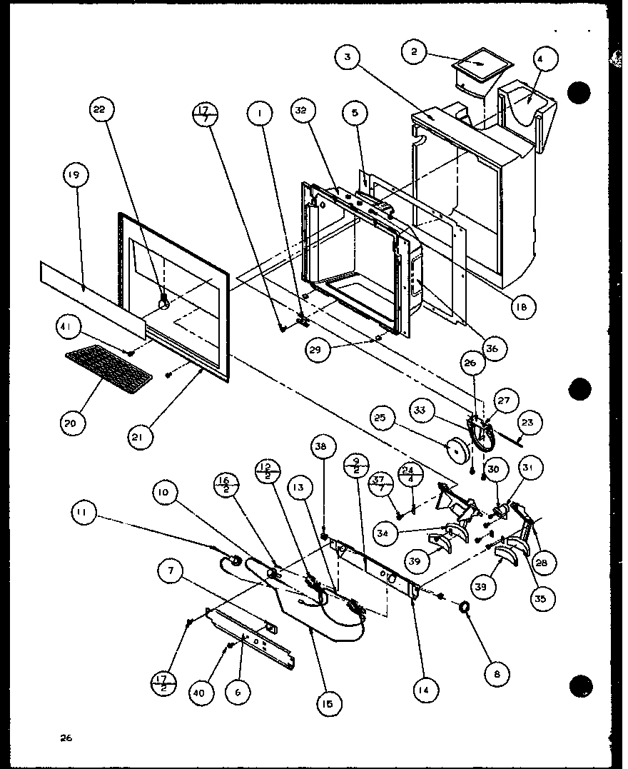 Amana 36591-P1108403W ice and water cavity diagram