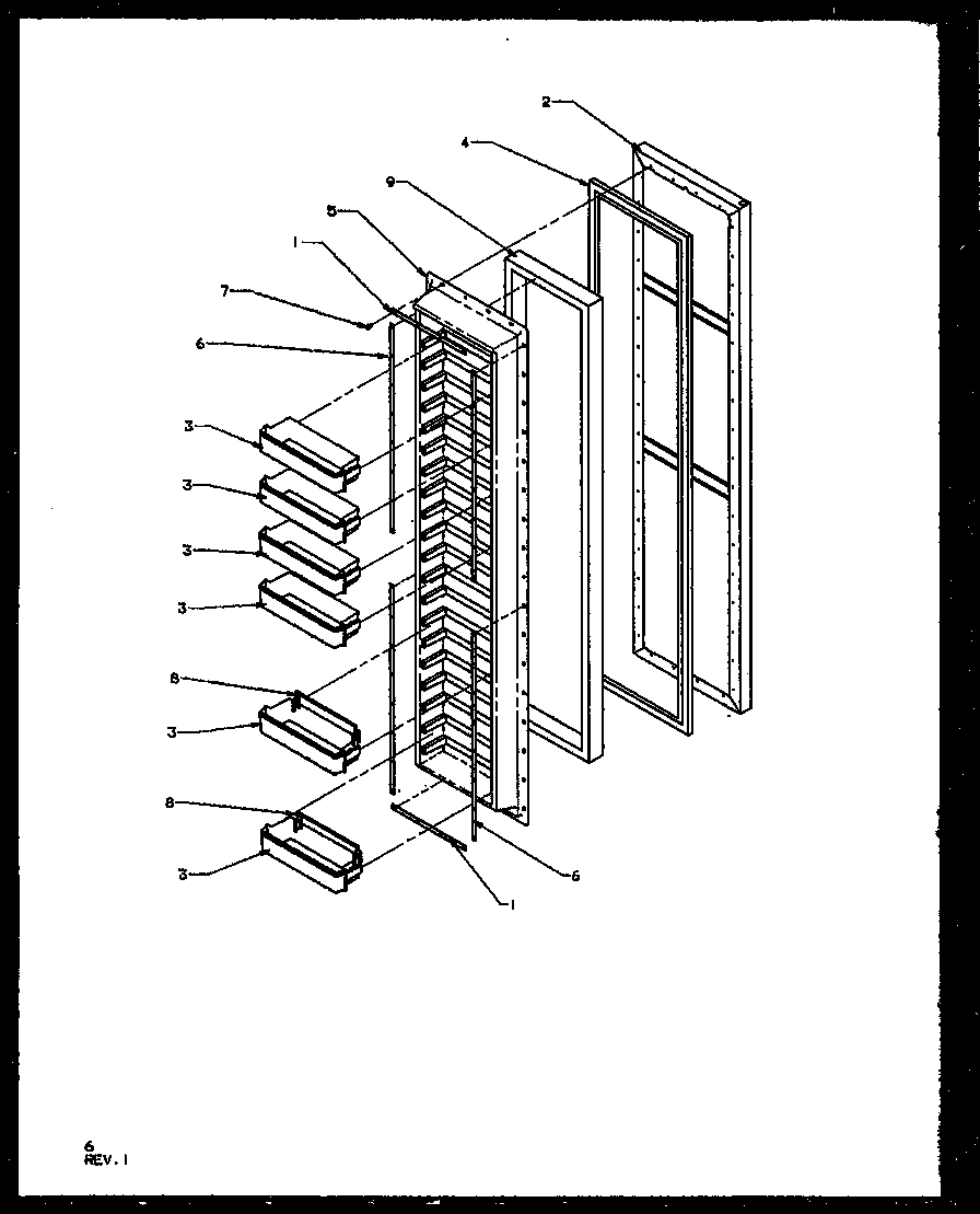 Amana SZ25NE-P1162702WE freezer door diagram