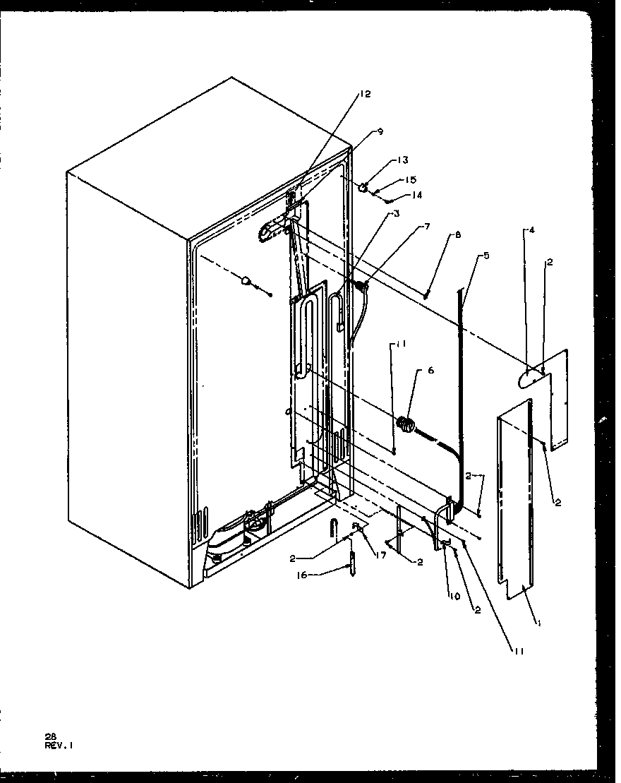 Amana SZ25NE-P1162702WE back unit diagram