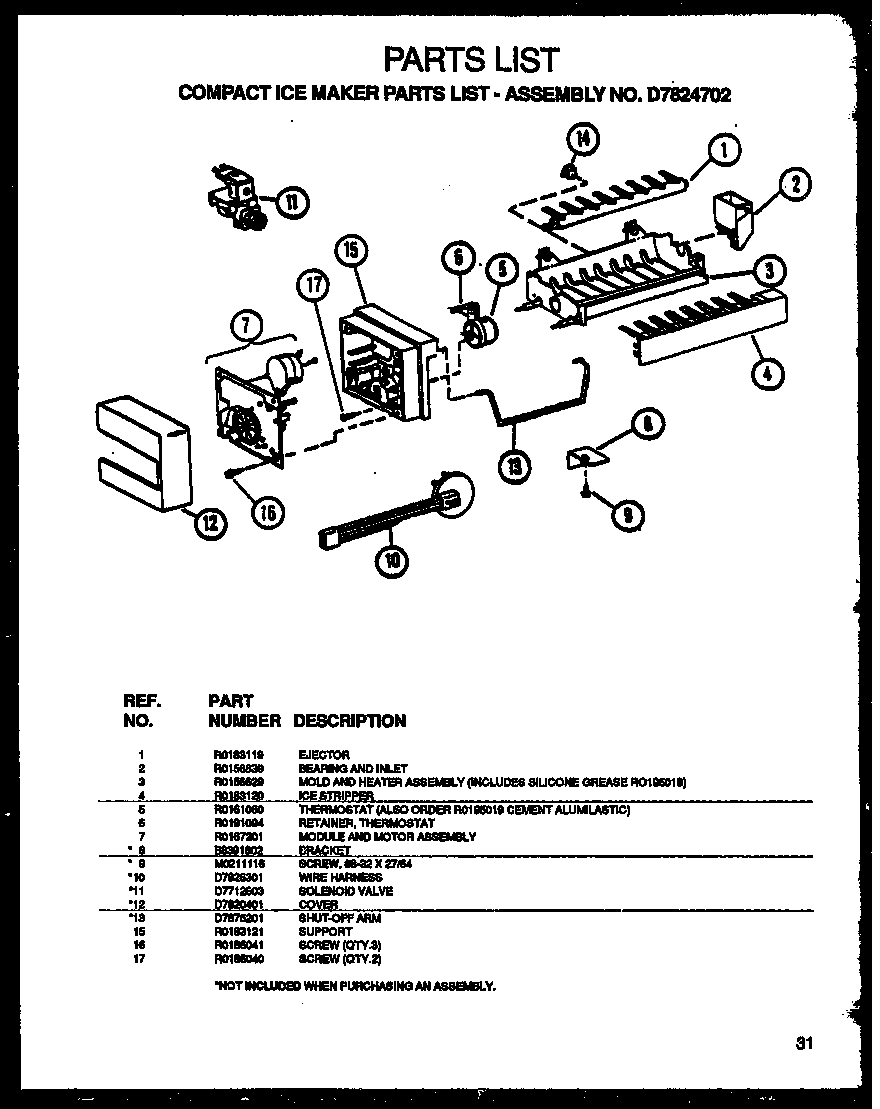 Amana SZ25NE-P1162702WE compact ice maker diagram