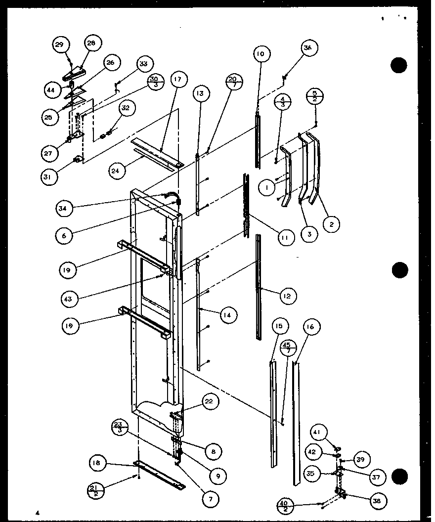 Amana 36081-P1108701W freezer door (36081/p1108701w) (36088/p1108702w) (36091/p1108703w) (36098/p1108704w) diagram