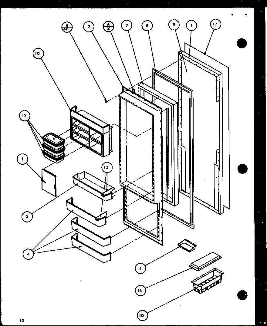 Amana 36081-P1108701W refrigerator door (36081/p1108701w) (36088/p1108702w) (36091/p1108703w) (36098/p1108704w) diagram