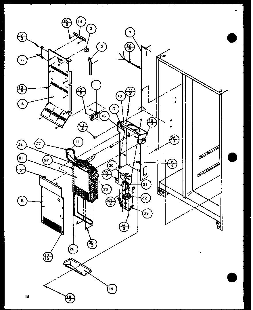 Amana 36081-P1108701W evaporator and air handling (36081/p1108701w) (36088/p1108702w) (36091/p1108703w) (36098/p1108704w) diagram