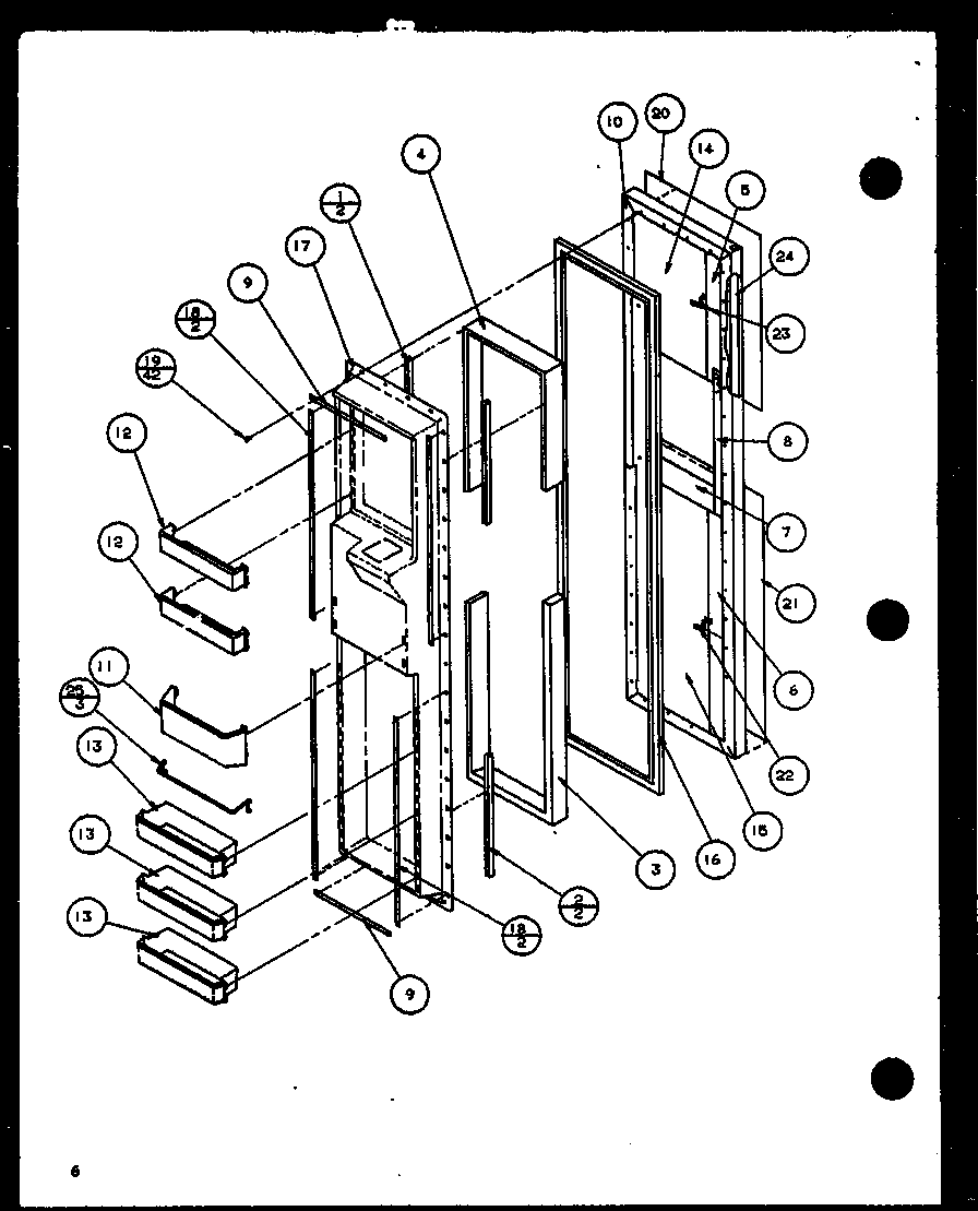 Amana SZDE25K-P1116801W freezer door diagram