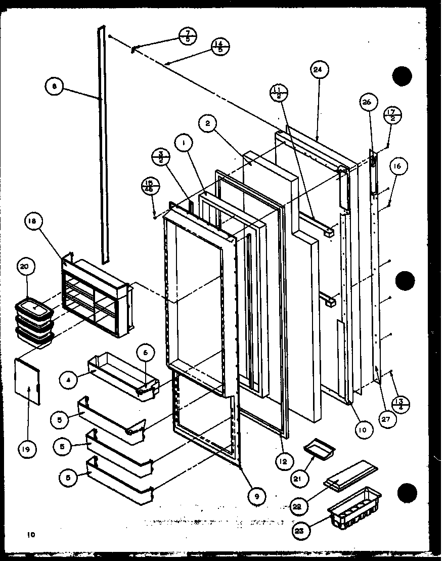 Amana SZDE25K-P1116801W refrigerator door diagram