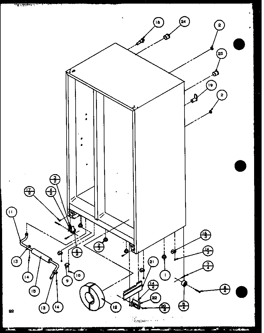 Amana SZDE25K-P1116801W drain and rollers diagram