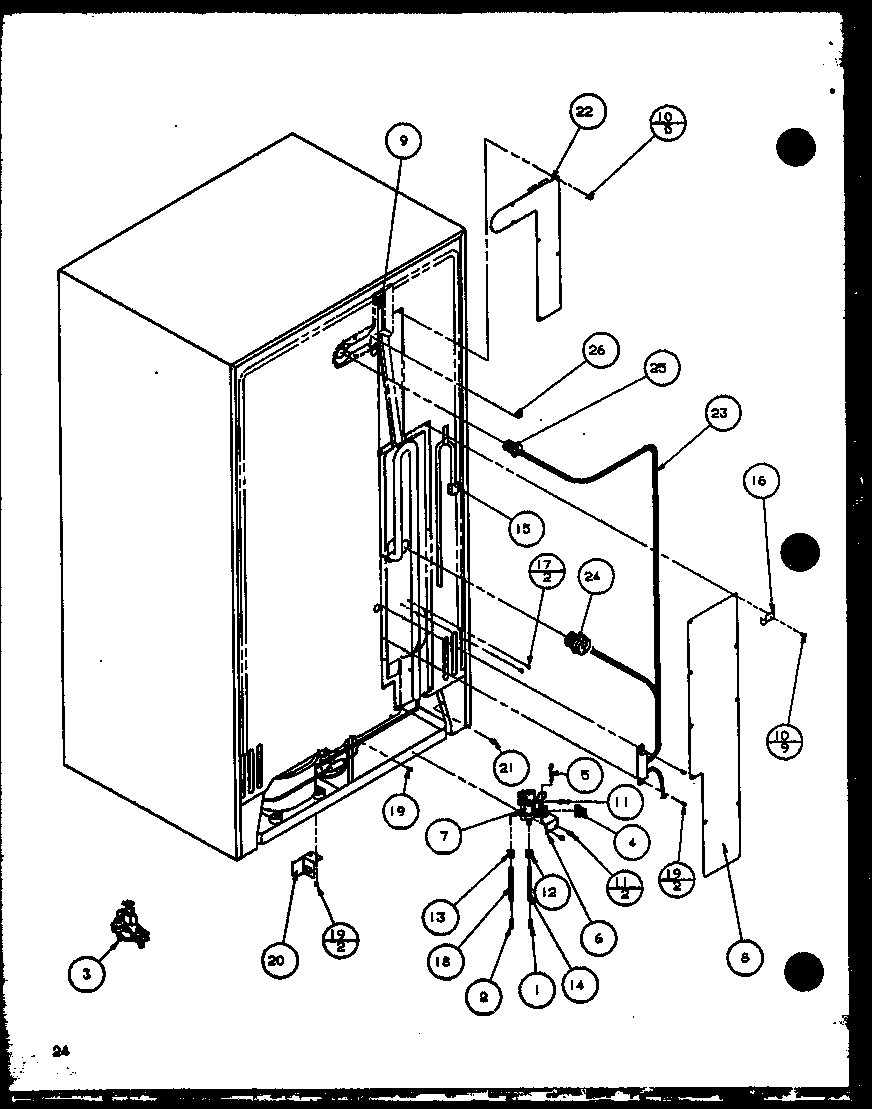 Amana SZDE25K-P1116801W cabinet back diagram