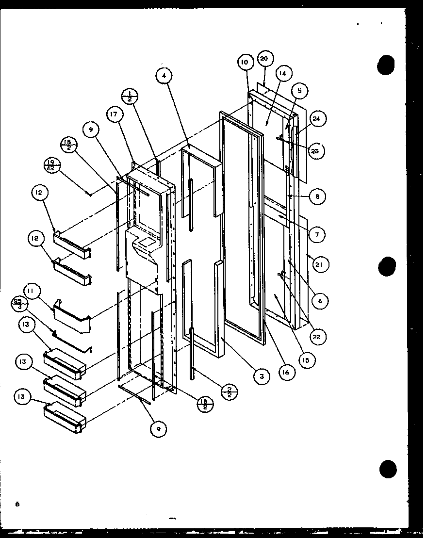 Amana 36591-P1115603W freezer door diagram