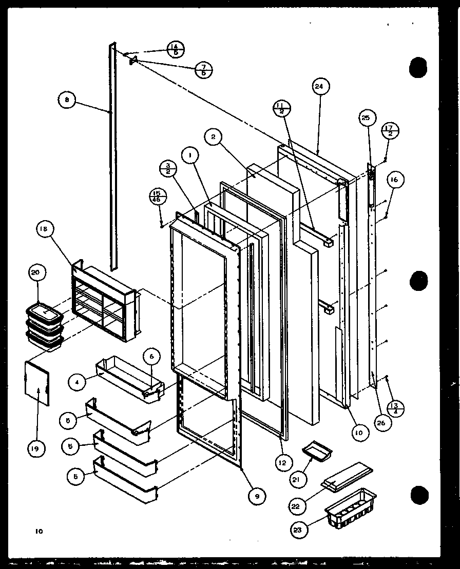 Amana 36591-P1115603W refrigerator door diagram