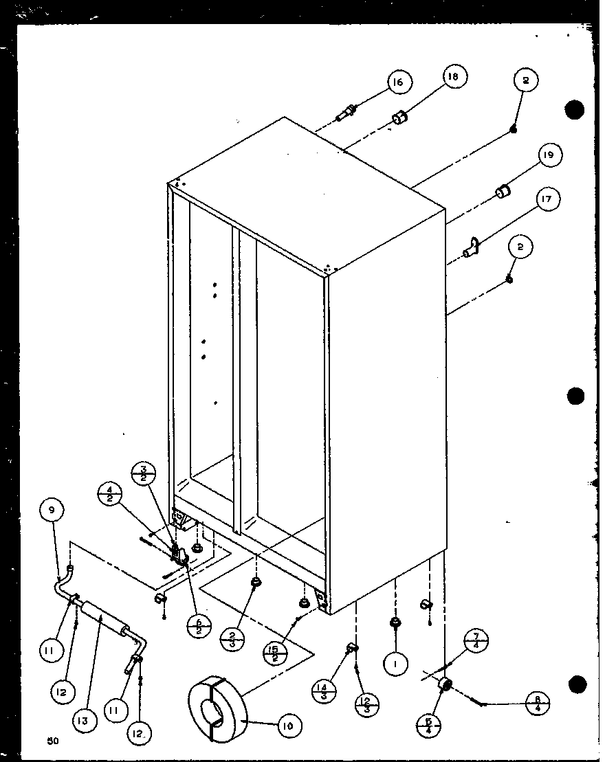 Amana 36591-P1115603W evaporator and air handling diagram