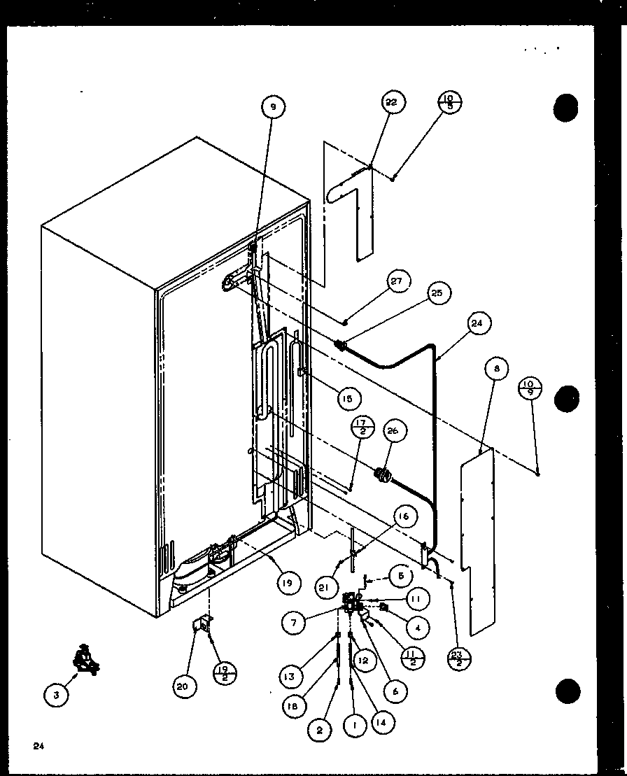 Amana 36591-P1115603W cabinet back diagram