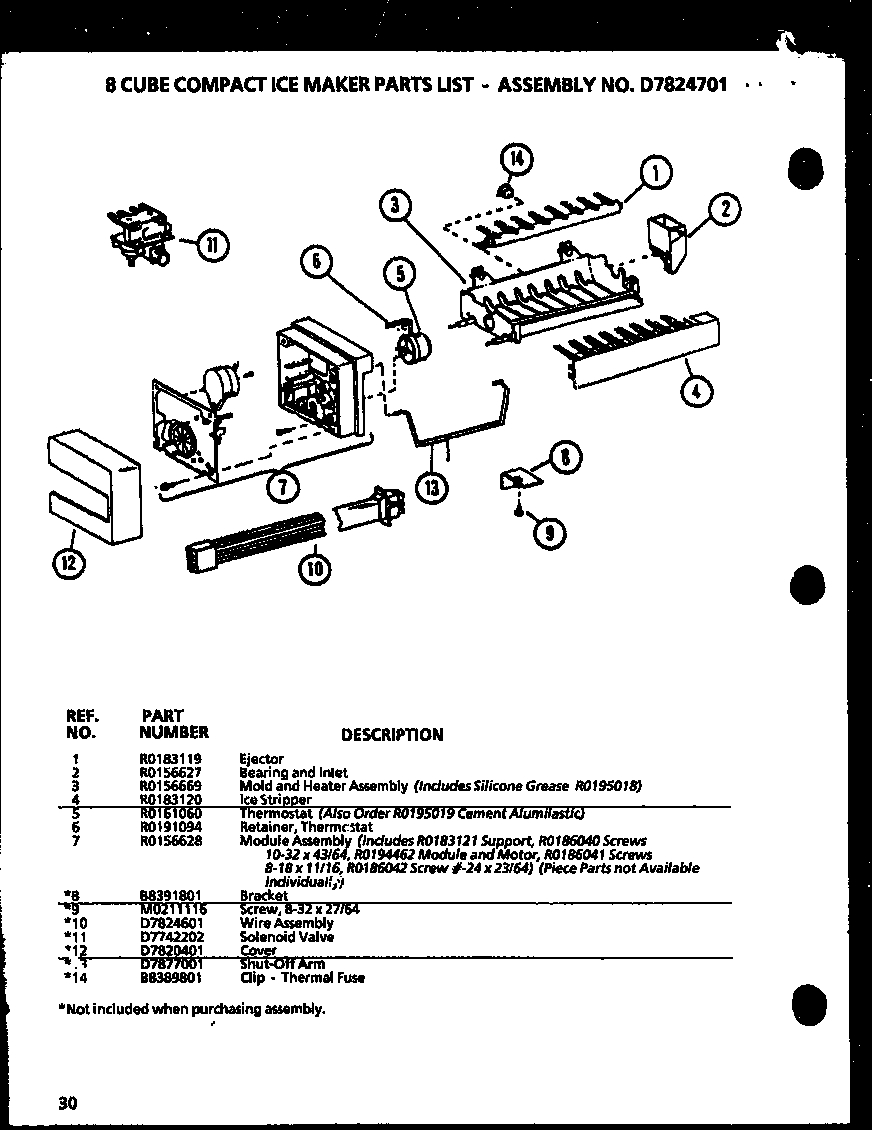 Amana 36591-P1115603W ice maker diagram