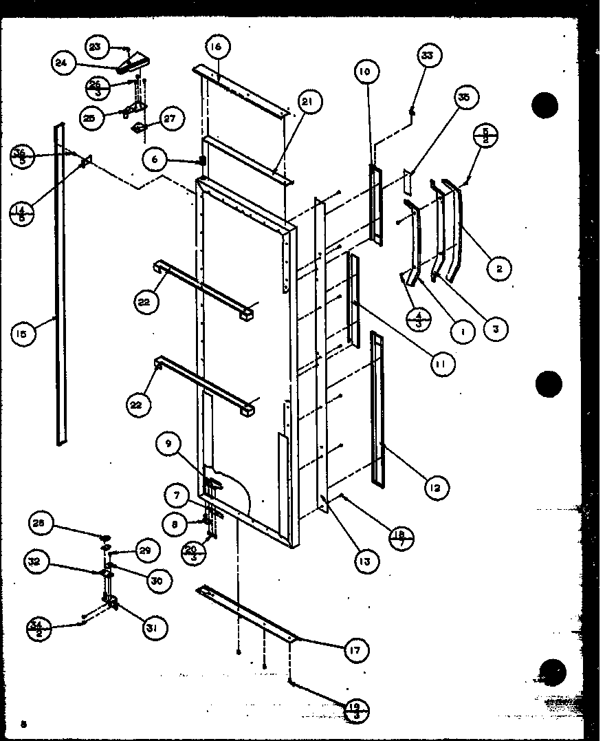 Amana 36098-P1115904W refrigerator door diagram